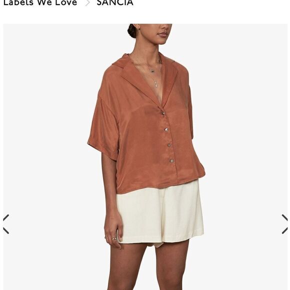 Sancia THE SOELI SHIRT Linen button up blouse size medium - Picture 7 of 8